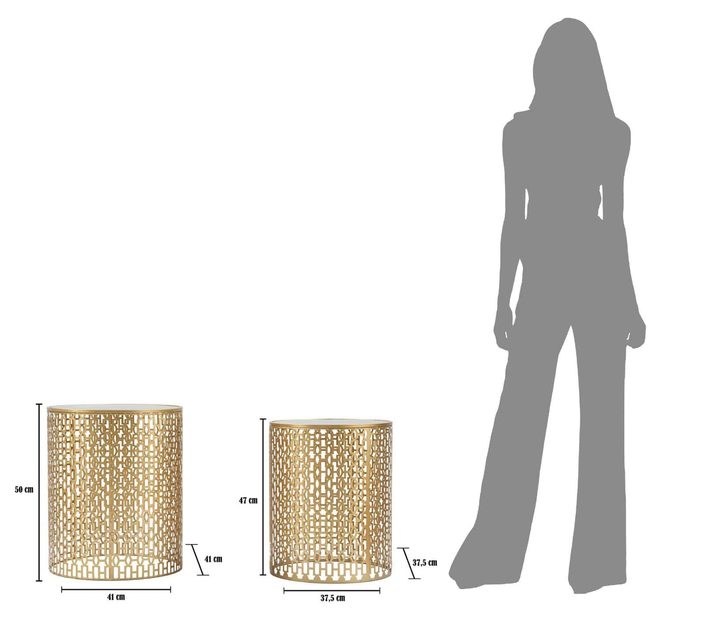 Mauro Ferretti TABLE SET 2 PCS OBLIN CM Ø 41X50-37,5X47