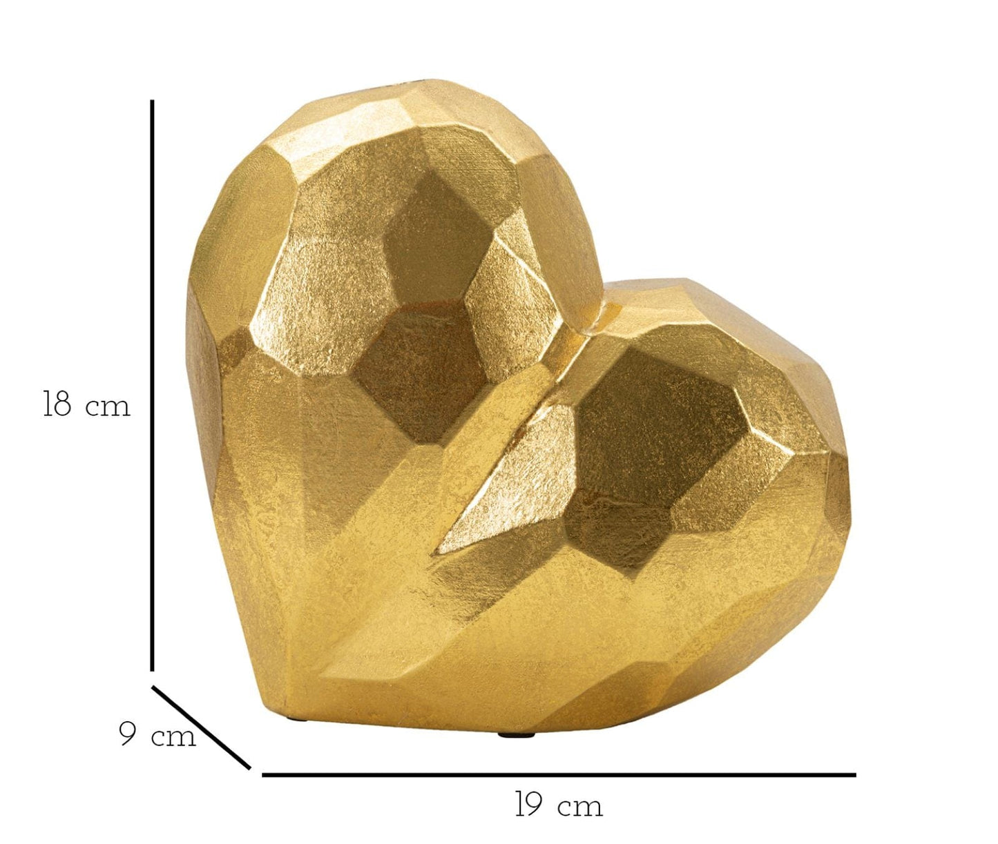 Mauro Ferretti VASE HEART GOLD CM 19X9X18