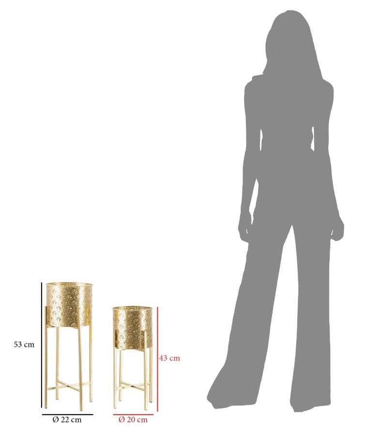 Mauro Ferretti VASE HOLDER GOLVY SET 2PCS -B- CM Ø 21X52-19X42