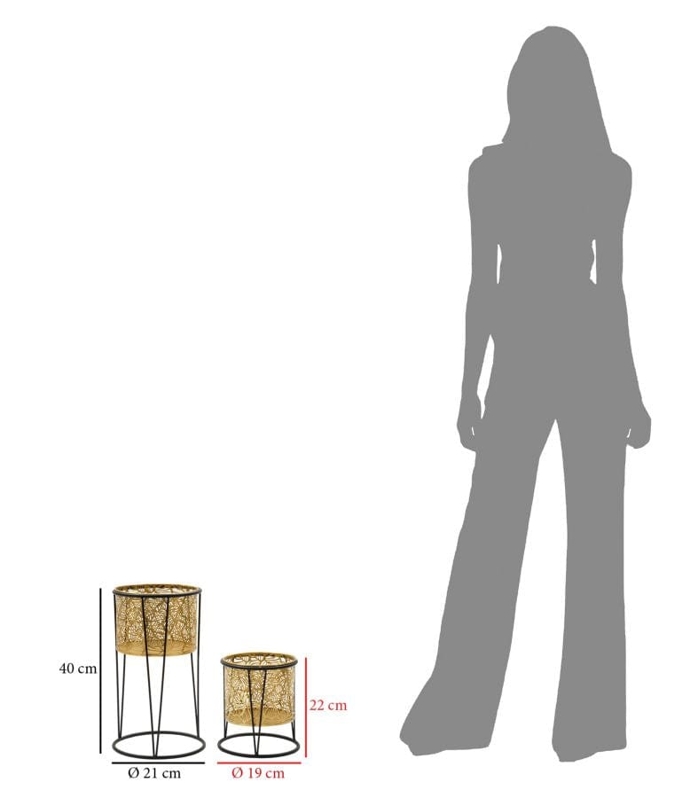 Mauro Ferretti VASE HOLDER LEAVY SET 2 PCSCM Ø 21X40-19X22