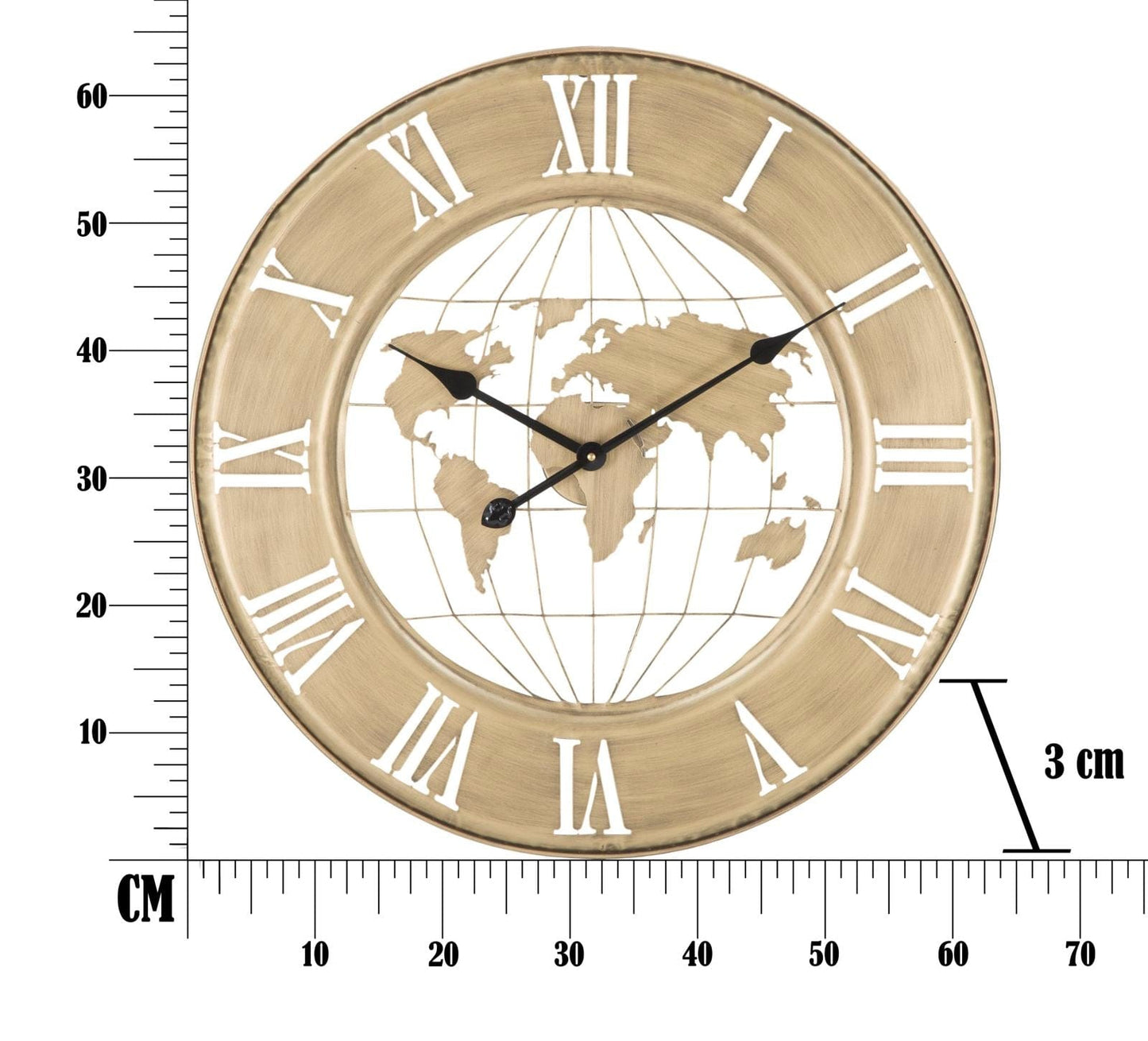 Mauro Ferretti WALL CLOCK WORLD GOLD CM
Ø 63X3