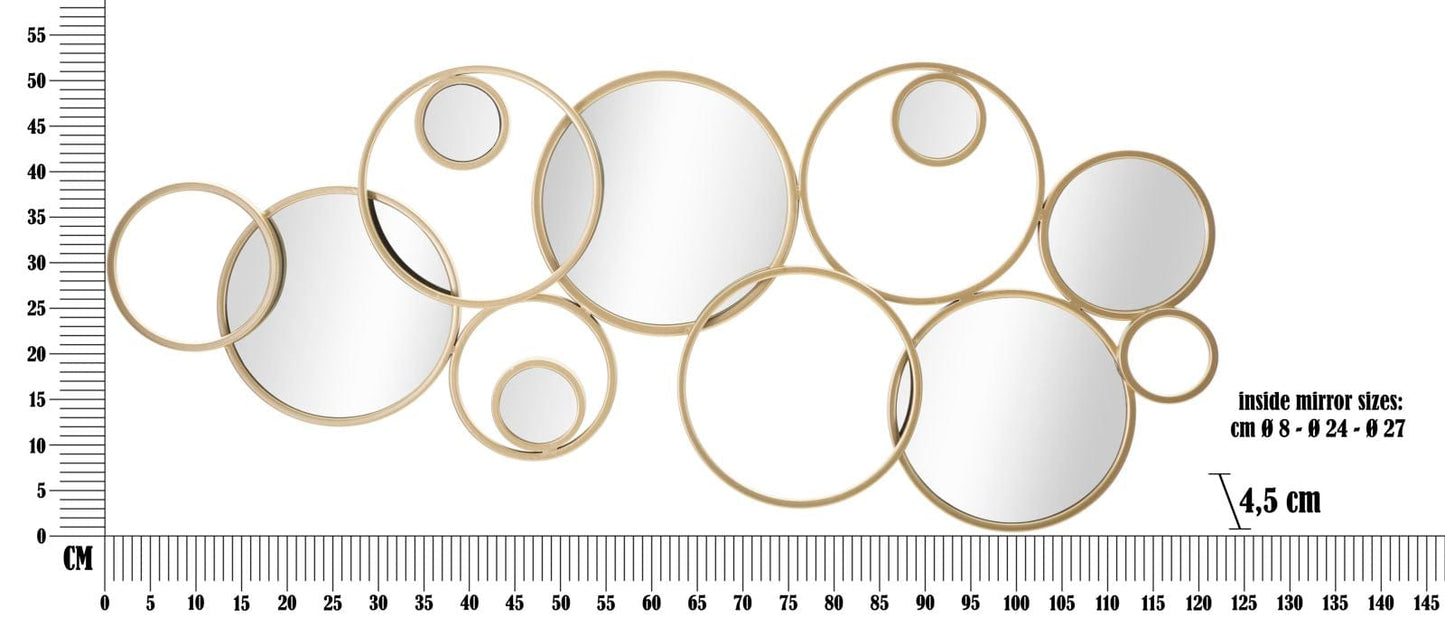 Mauro Ferretti WALL DECORATION MIX MIRROR CM 123X4,5X51,5