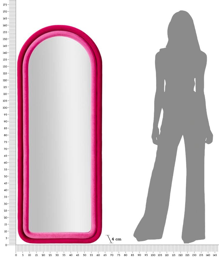 Mauro Ferretti WALL MIRRORO CLOE FUXIA VELVET CM 60X4X160