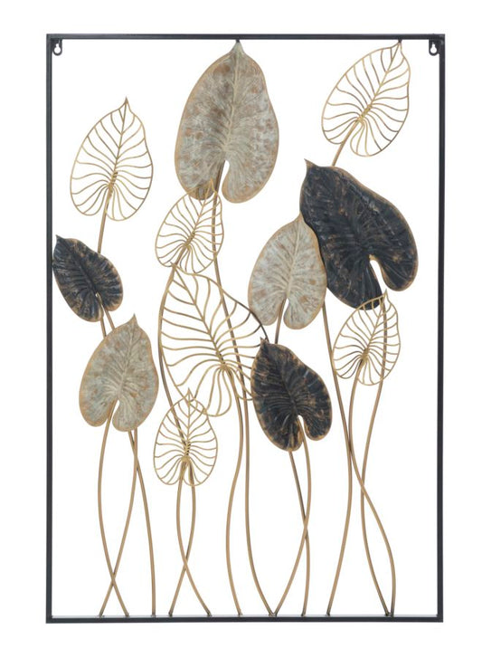 Iron Panel Century Bladeren Wanddecoratie 100x66x4.5 cm