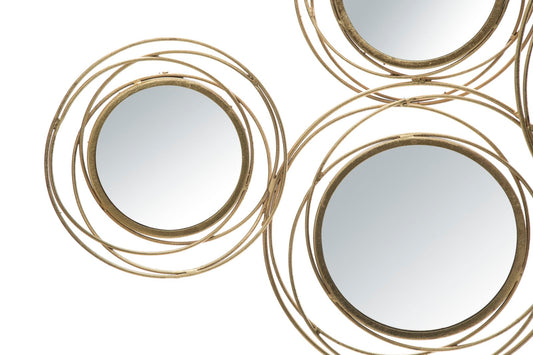 Gouden Wandpaneel Met Spiegels Rond 53.5x124.5x4 cm