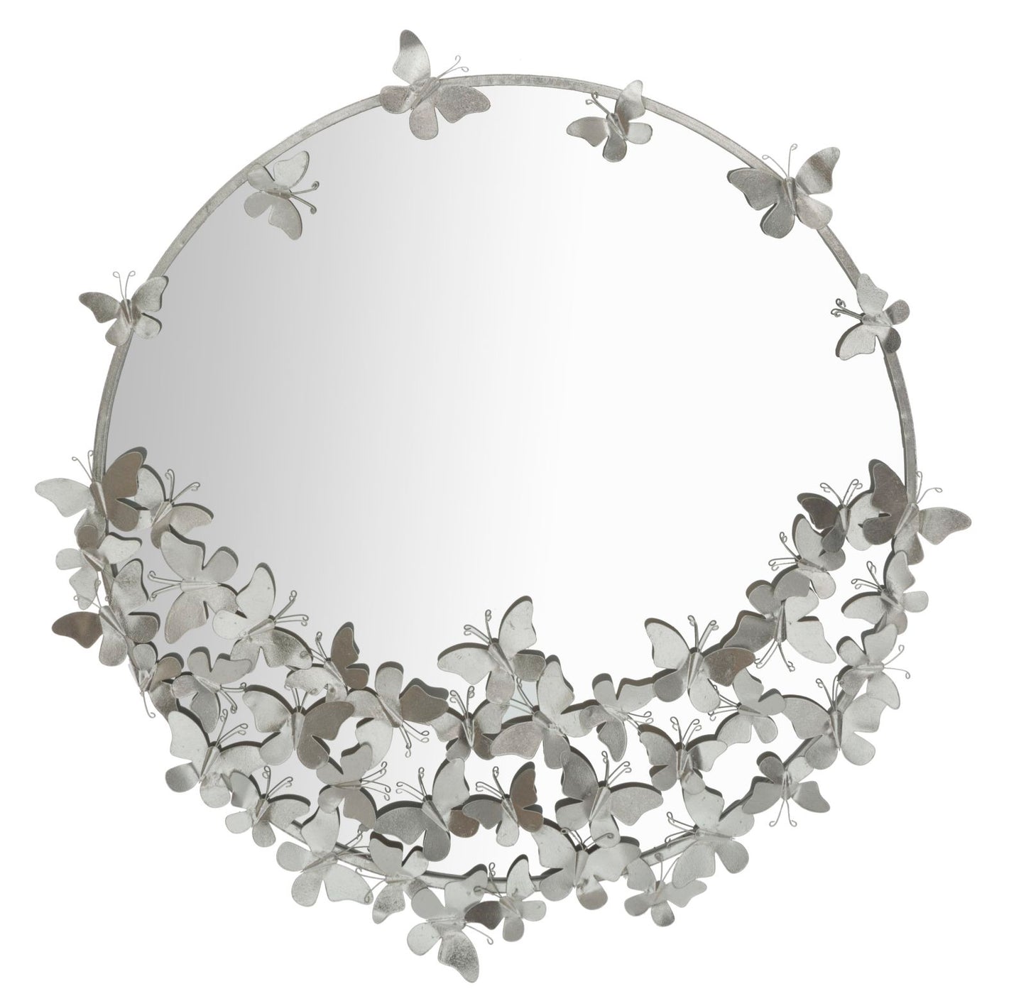 Wandspiegel Vlinder Rond Zilver 94x91x3 cm