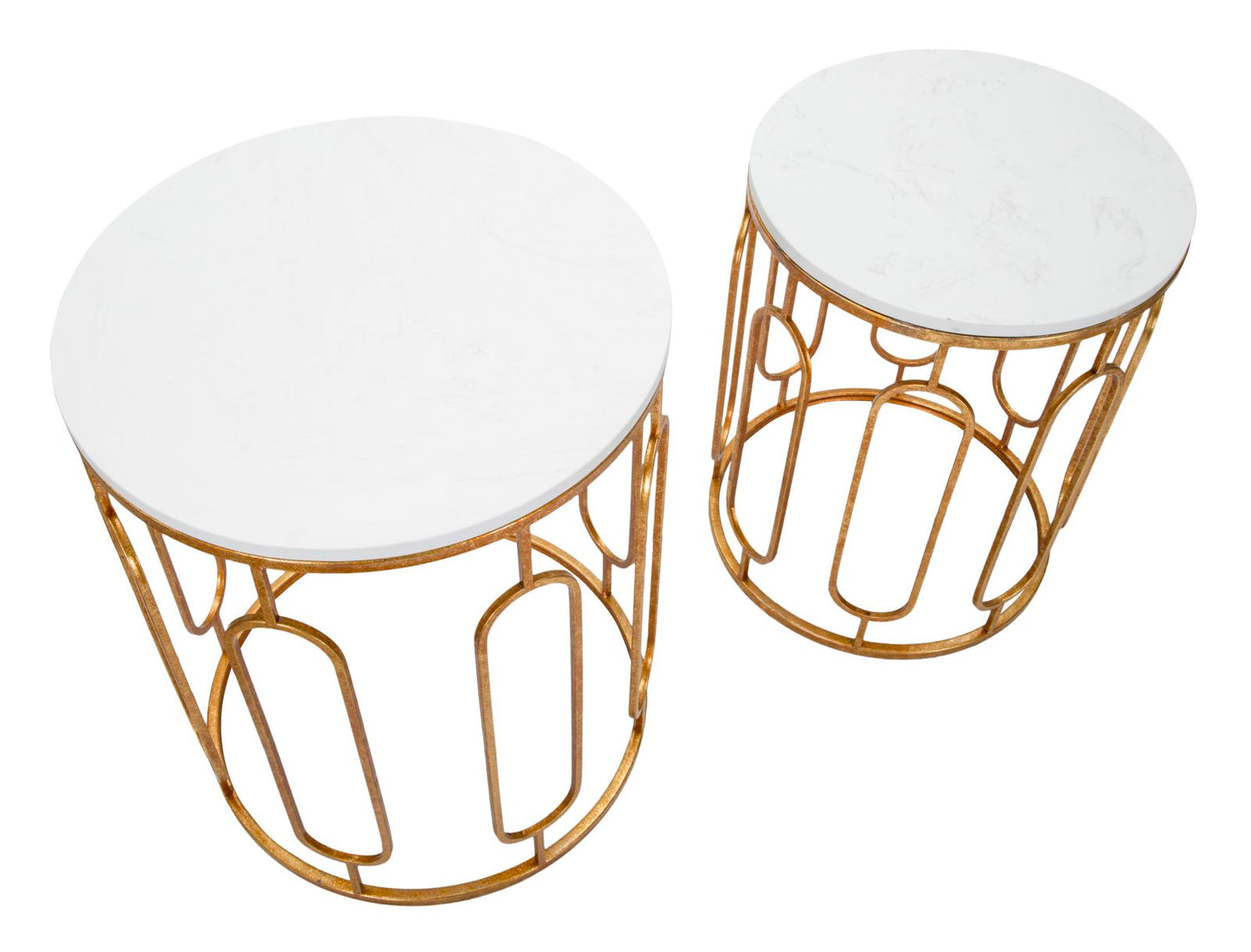 Bijzettafel Tory Marble Couple Set Goud