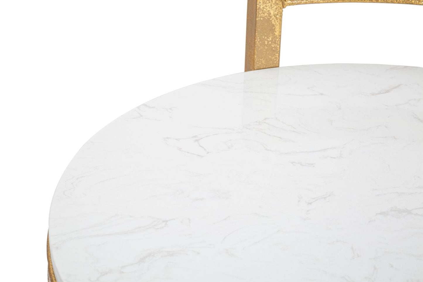Ronde Bijzettafel Marmer Glam 50.5x40.5x40.5 cm