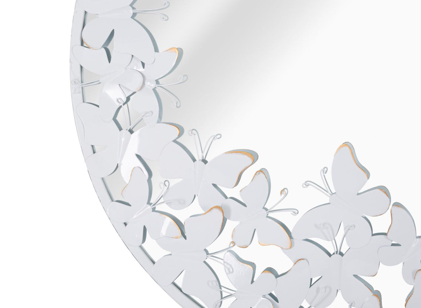 Wandspiegel Wit Met Vlinders 62.5x62.5x2.3 cm