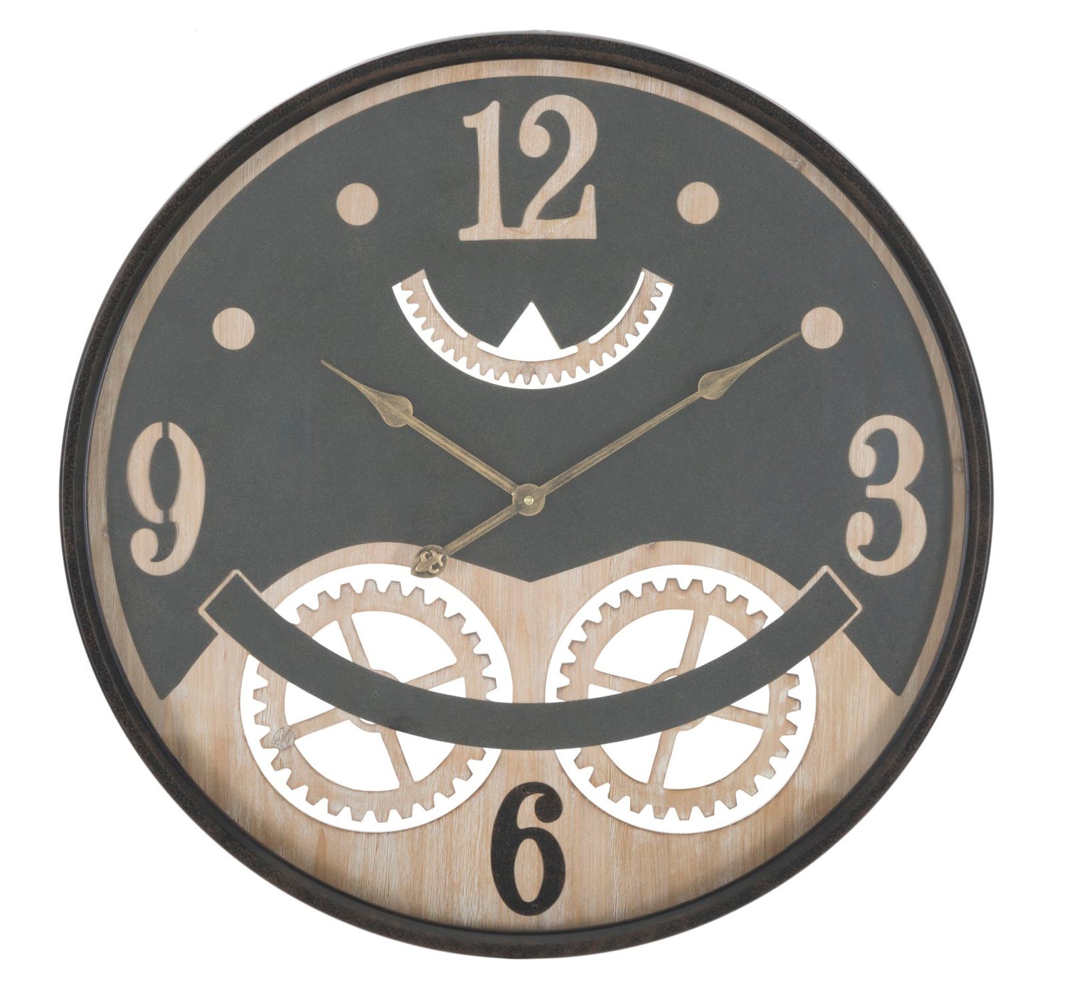 Industriële Wandklok Met Tandwielen 67x67x6.5 cm