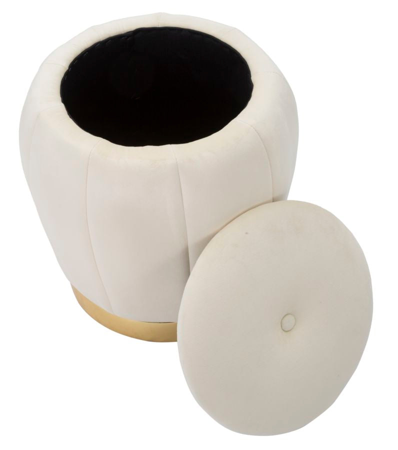 Poef Opbergbox Paris Crema/Gold 43x43x43 cm