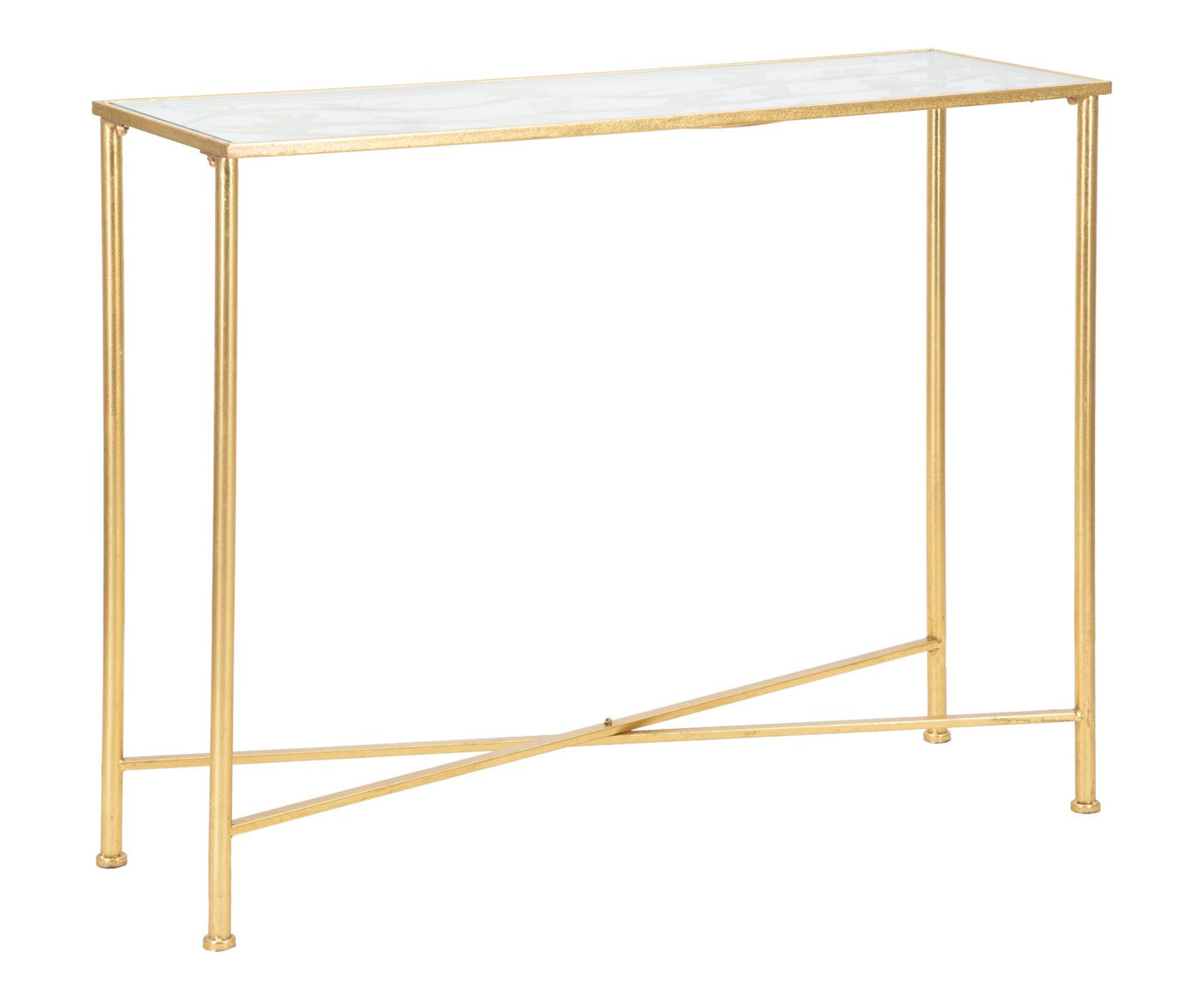 Consoletafel Vlinders Glas Goud 80x100x35 cm