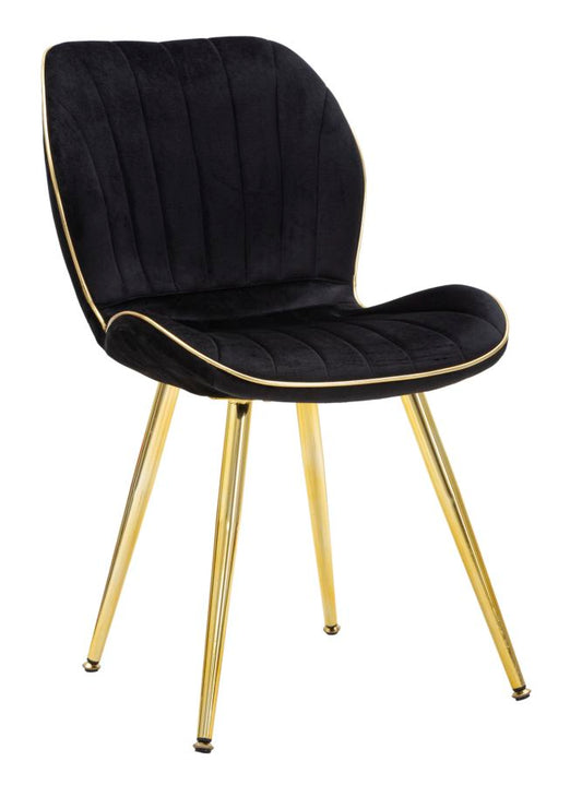 Parijs Stoel Zwart/Goud Set 2 Stuks 77x46x58 cm