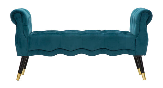 Zitbank Paris Teal/Gold 60x120x40 cm