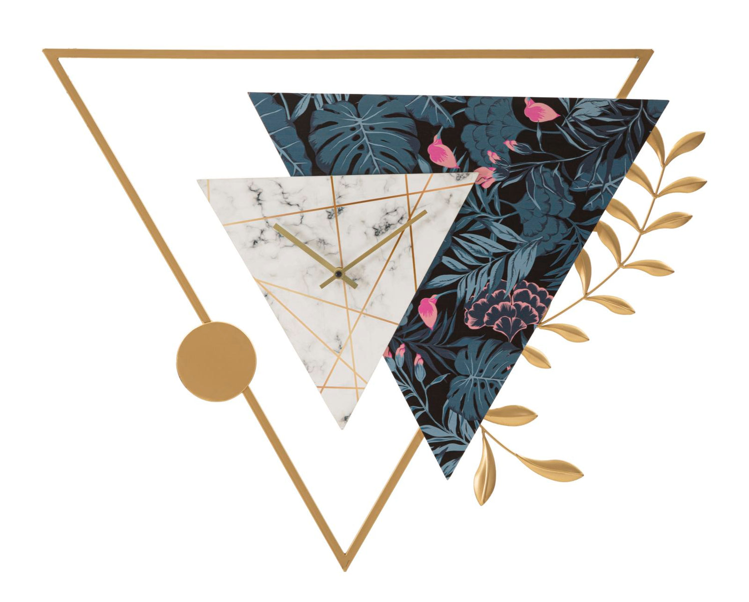Wandklok Driehoek Glam Multicolor 59x75x4.5 cm