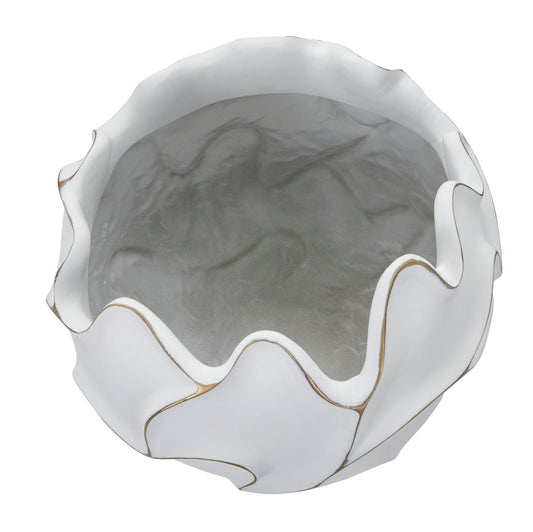 Gaspeau Polyresin Cachepot Met Lijnenpatroon 37x44x44 cm