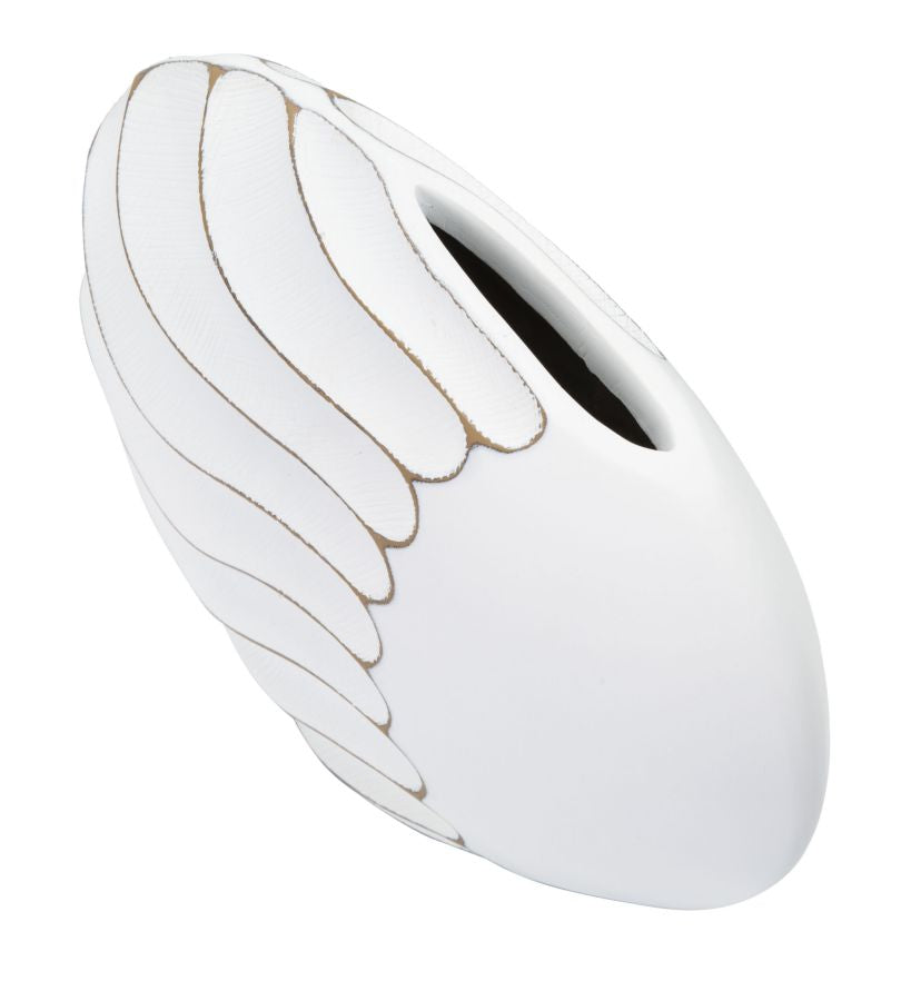 Decoratieve Vaas Polyresin Lijnen 24.5x34x11.5 cm