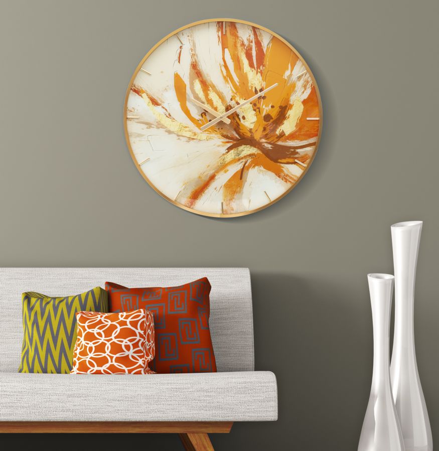Wandklok Glas Toply Multicolor 60x5x5 cm