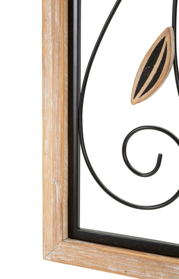 Ijzer/Hout Wandpaneel Koman Boho Chic 60x26x2.5 cm