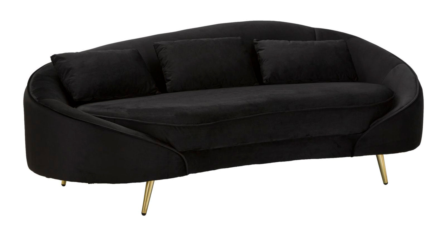 Driezits Sofa Oslo Met Kussens Zwart 68x185x84 cm