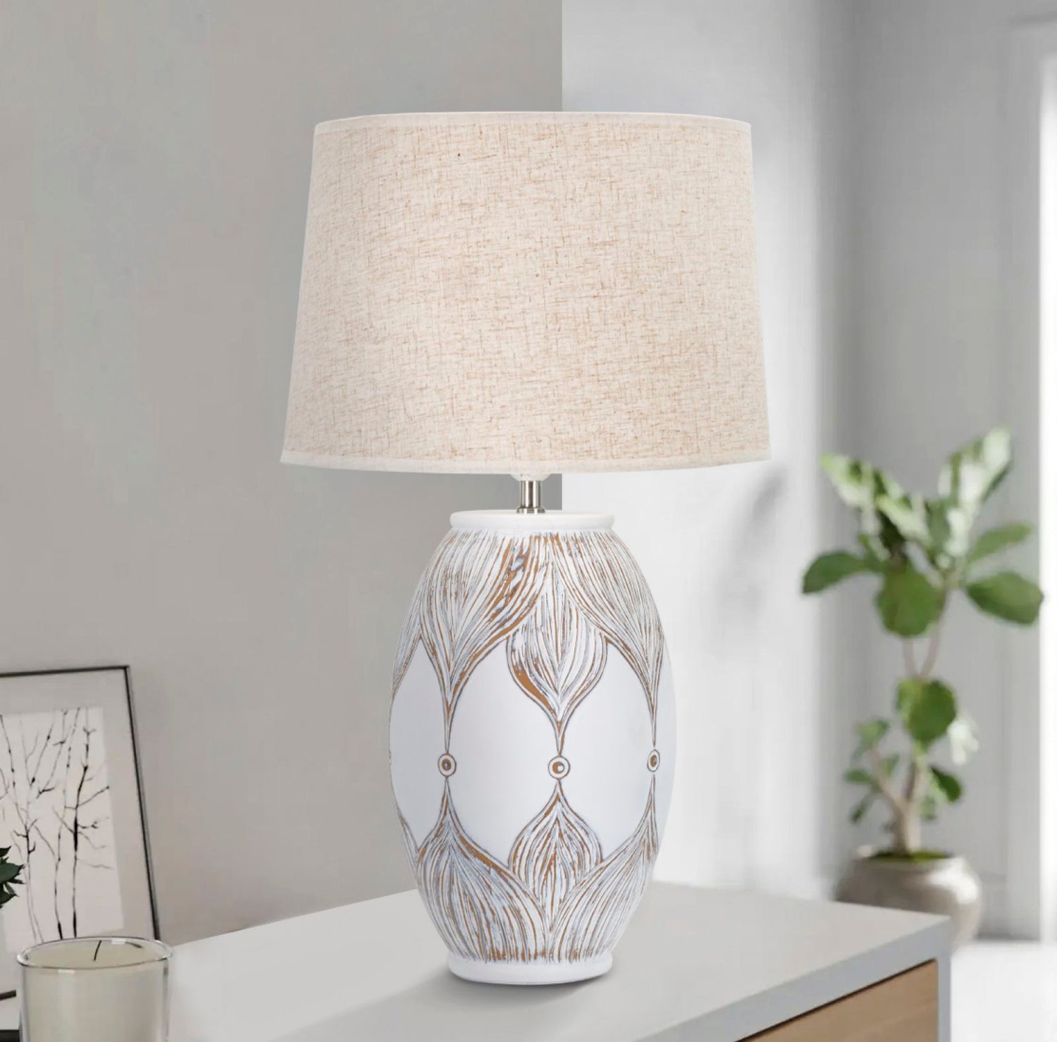 Tafellamp Polyresin Atene Boho Chic 67x38x38 cm