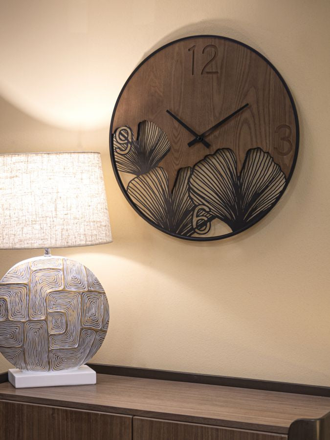 Wandklok Super Wood/Leaf 60x60x2 cm