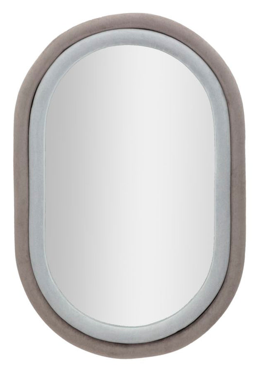 Wandspiegel Antony Grey Velvet 90x60x4 cm