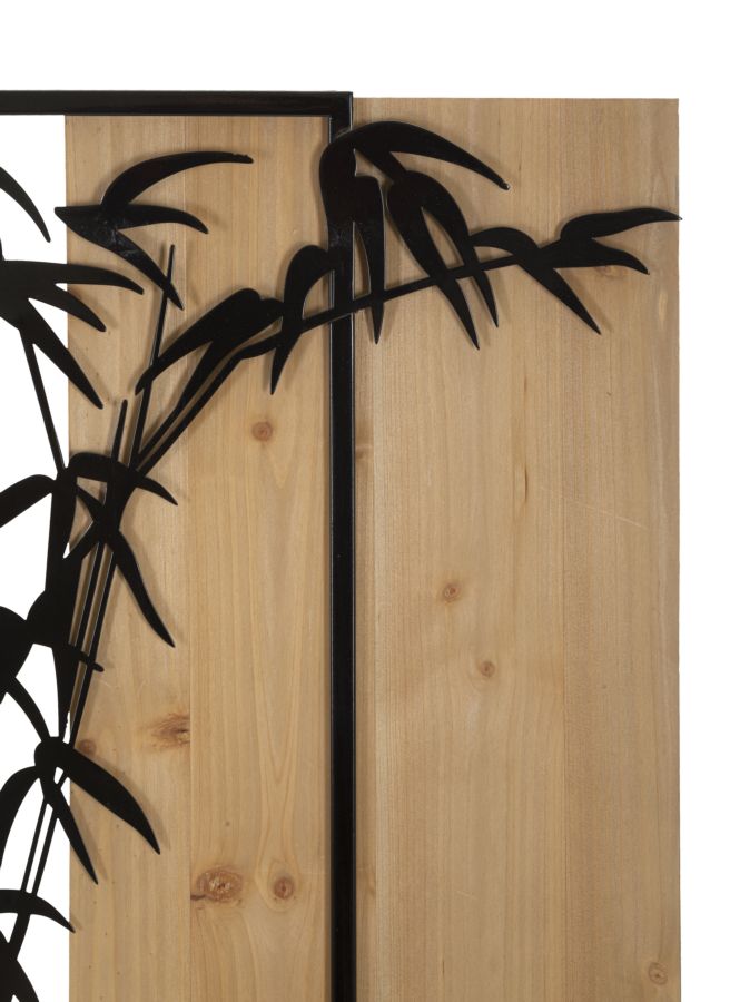 Wandpaneel Bamboe Ijzer En Hout 80x58x2 cm