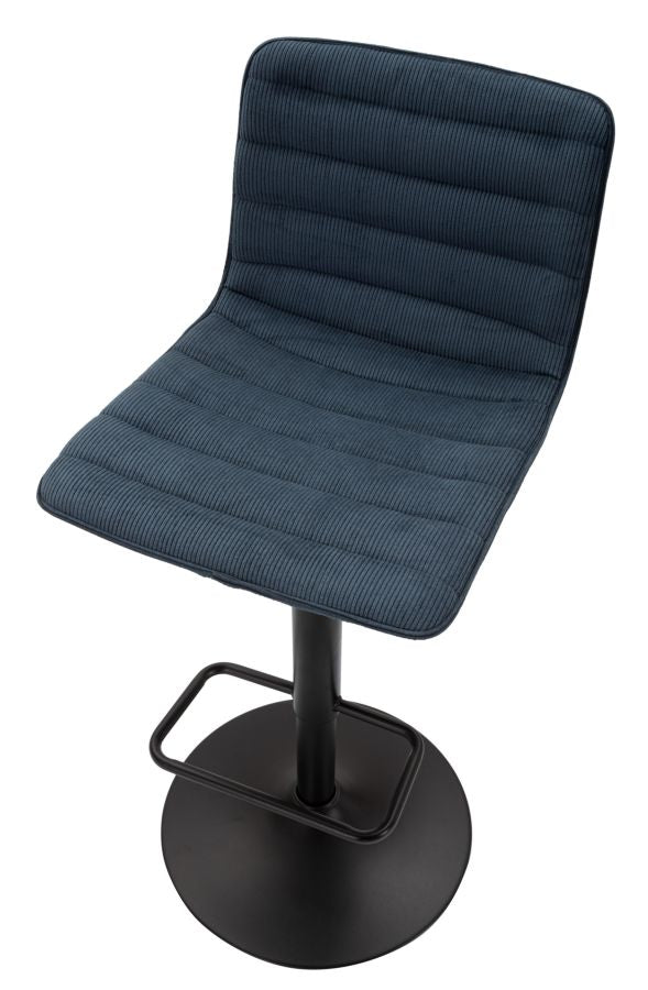 Draaibare Barkruk Met Lift Zwart-Blauw Set 2 Stuks 85.5x43x49.5 cm