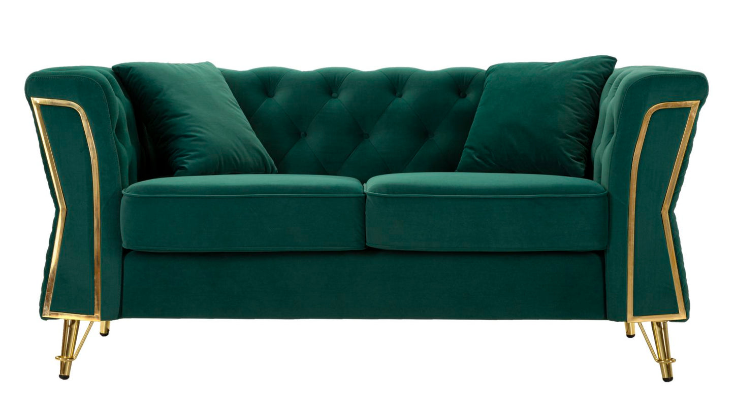 Sofa Emy Groen Met Gouden Poten 76x162x83 cm