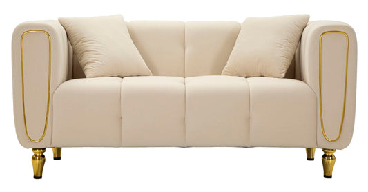 Sofa Alma Crème Met Gouden Poten 71x81x155 cm