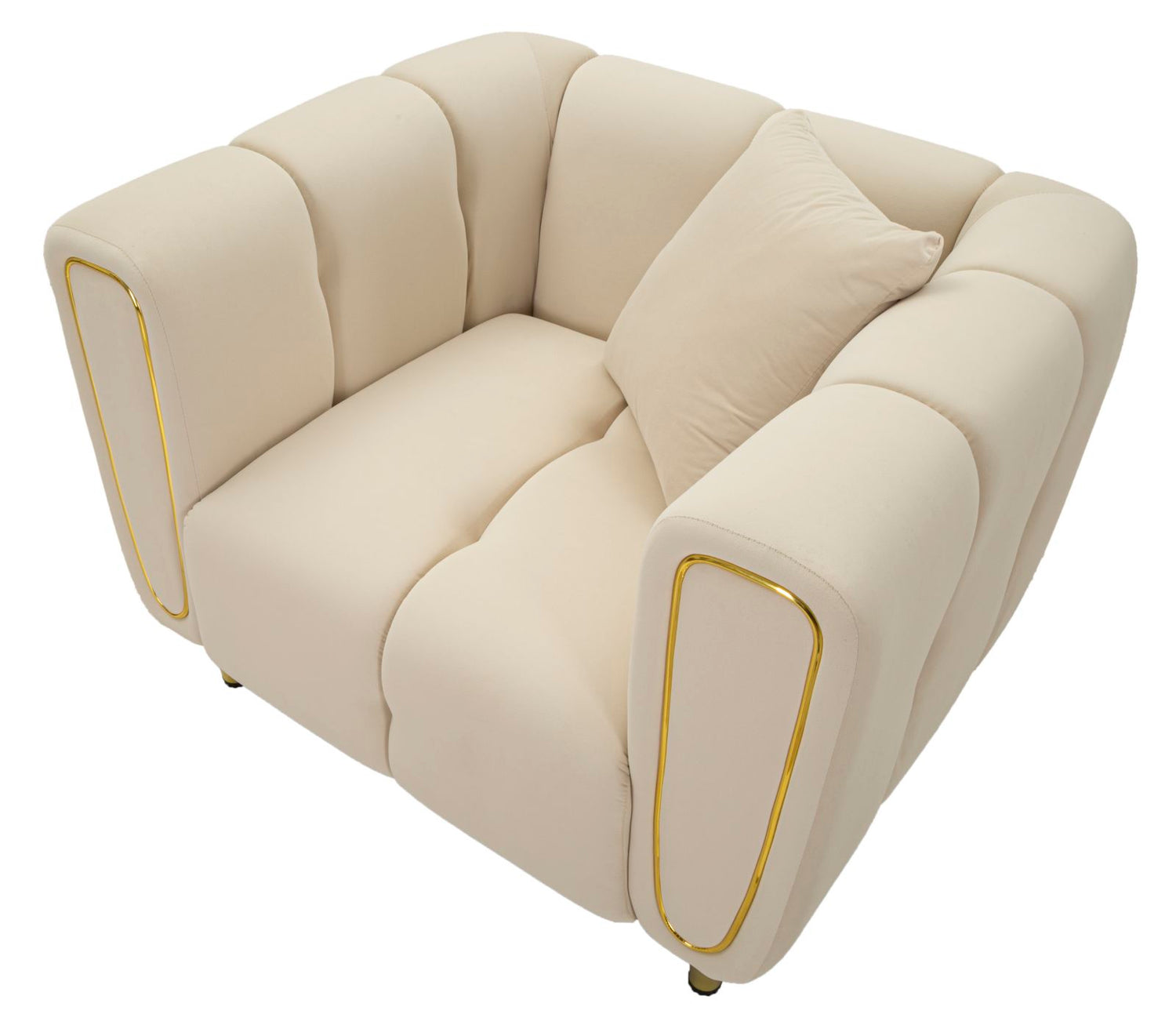 Fauteuil Alma Crème Met Gouden Poten 71x81x97 cm