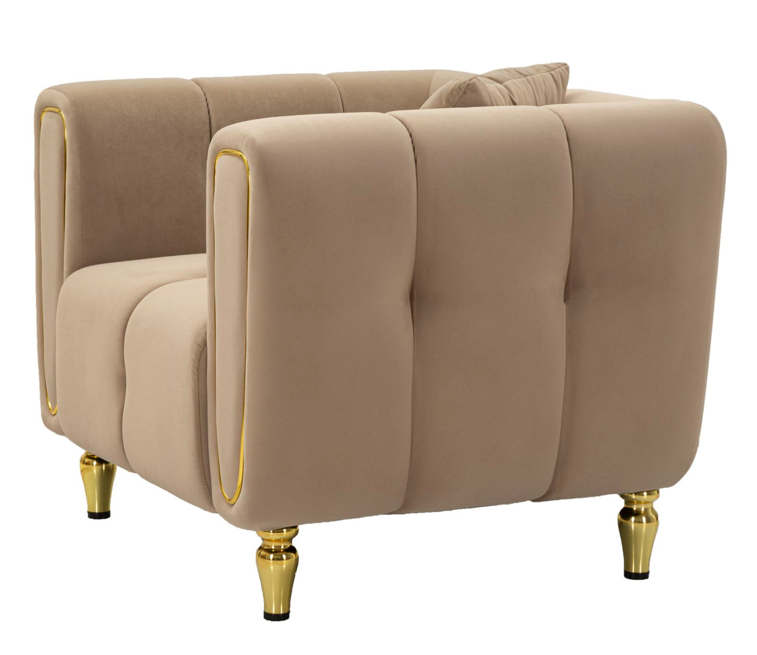 Fauteuil Alma Grijs met Gouden Poten 71x81x97 cm