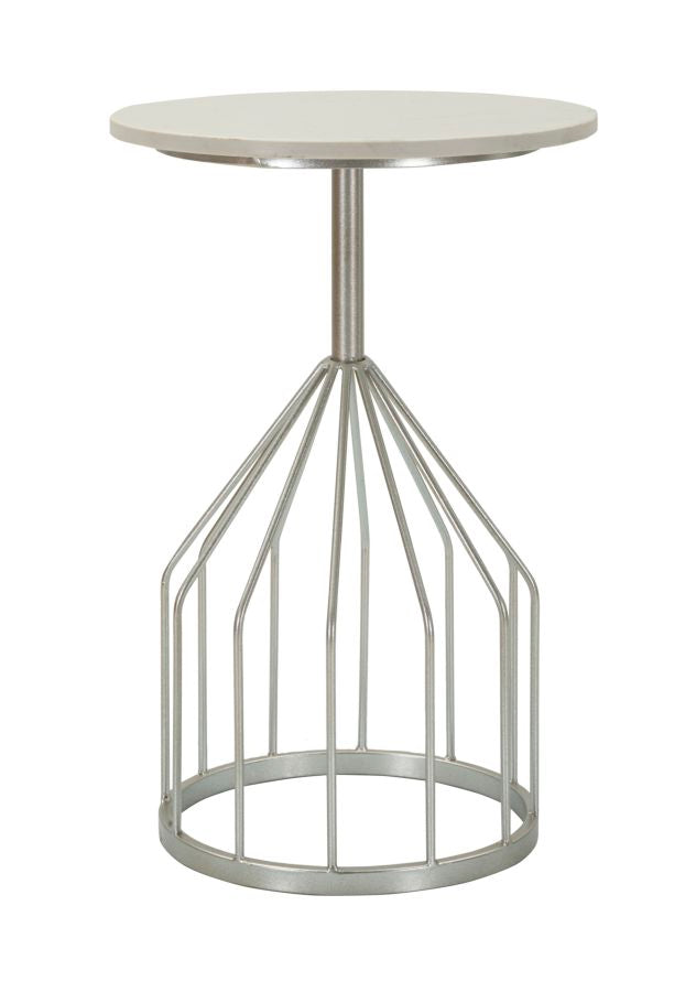 Zilveren Salontafel Met Marmeren Blad 58x37.5x37.5 cm