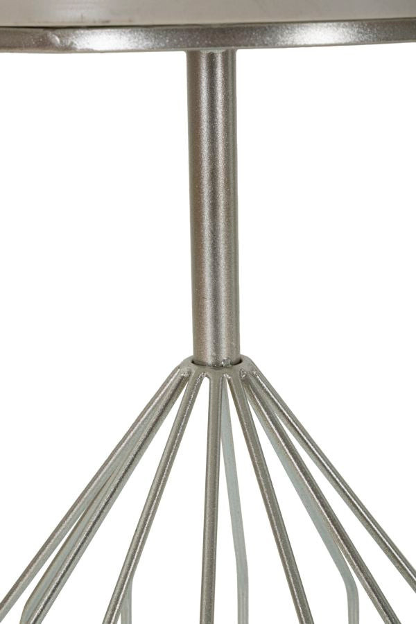 Zilveren Salontafel Met Marmeren Blad 58x37.5x37.5 cm