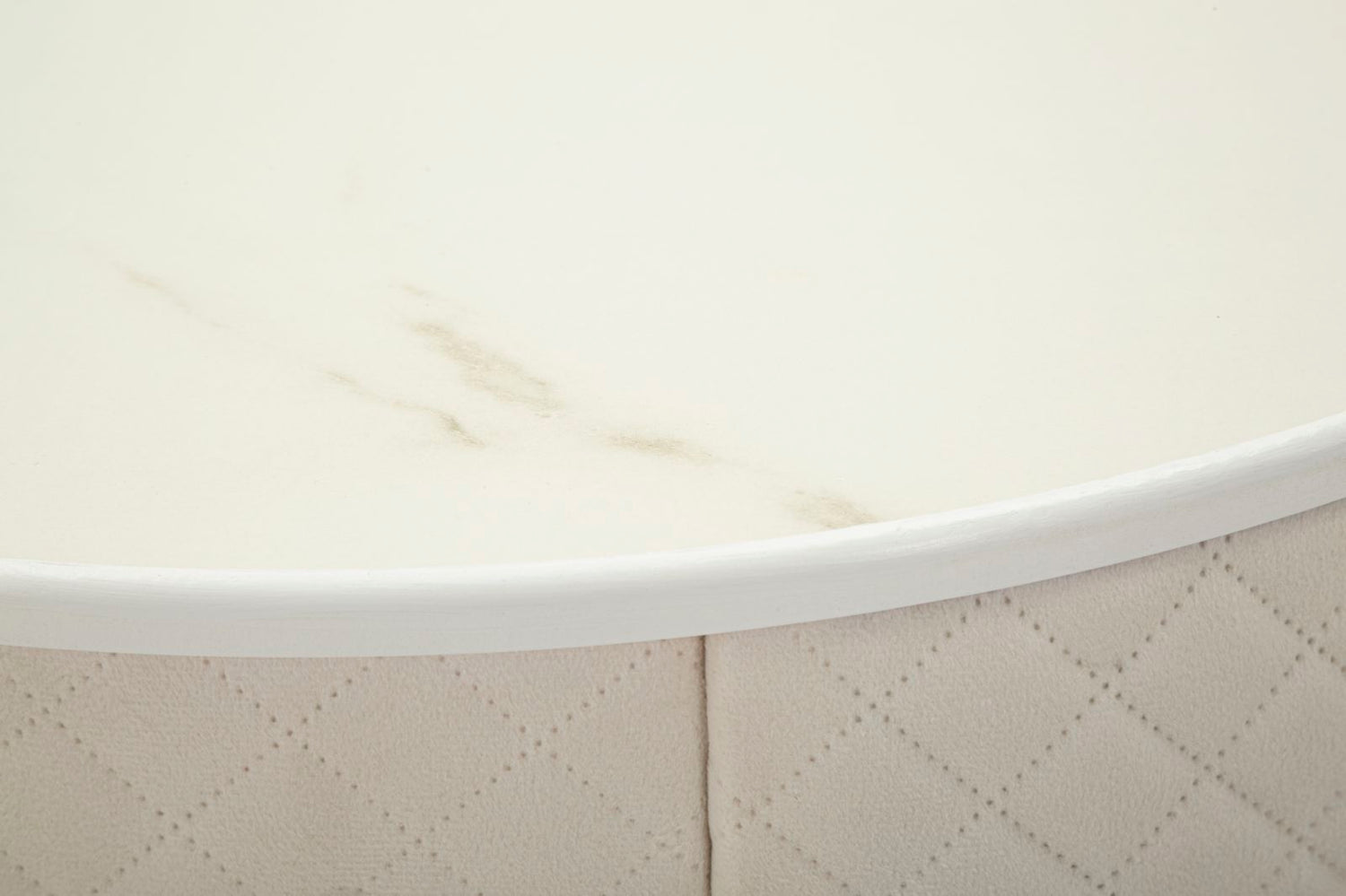 Nachtkastje/Kaptafel Met Puf Velours Crème - Glam