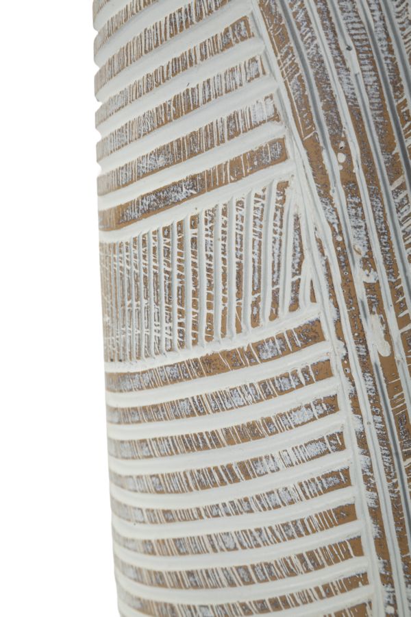 Houten Resin Pot Wit Gewassen 55x19x19 cm