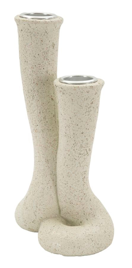 Kaarsenhouder Stones Crème 17.5x10x6.5 cm