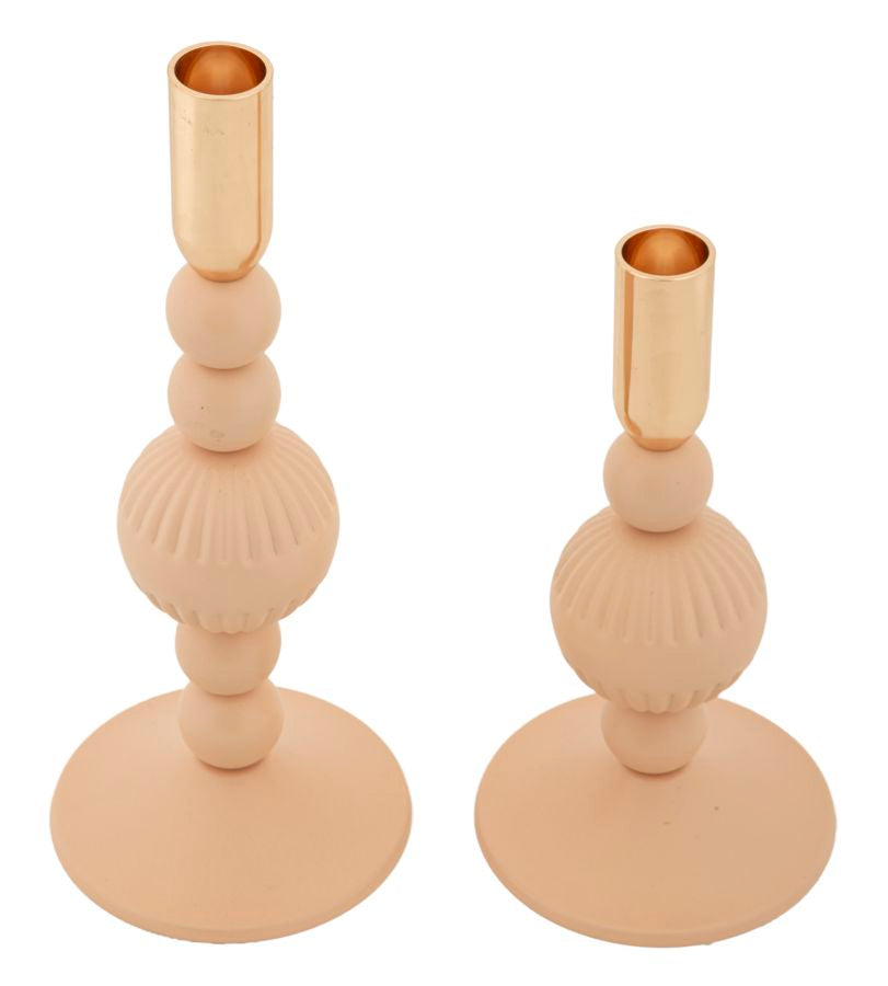 Kandelaar Aster Roze Set 2 Stuks