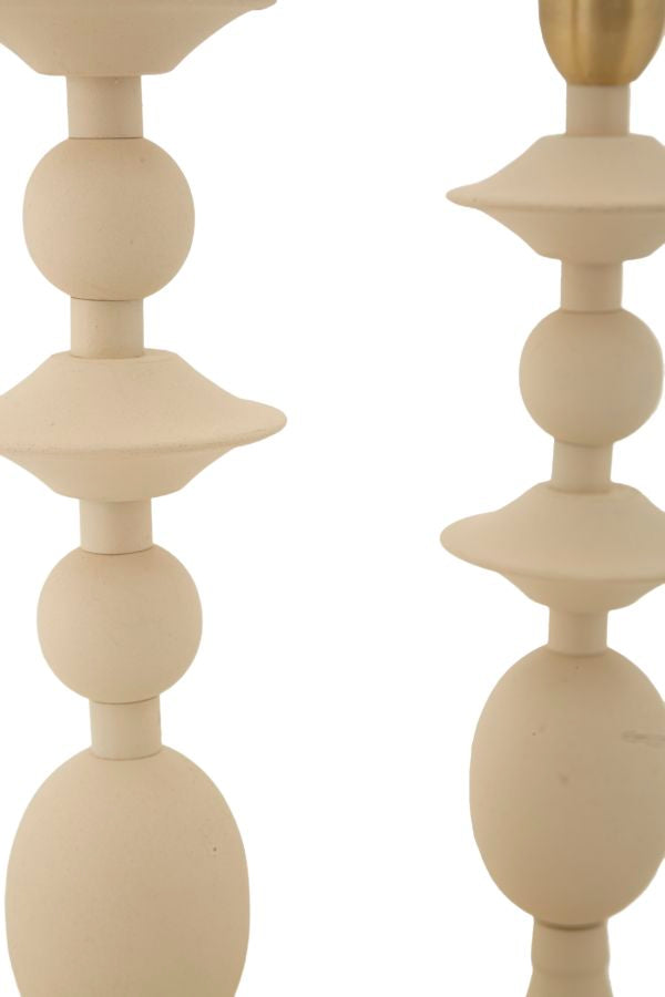 Kaarsenhouder Gemini Cream Set 2 Stuks