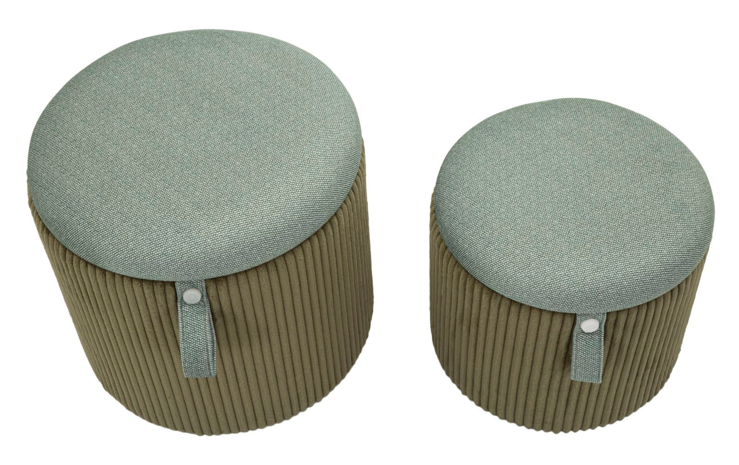 Opbergpouf Bolzano Groen Set 2 Stuks