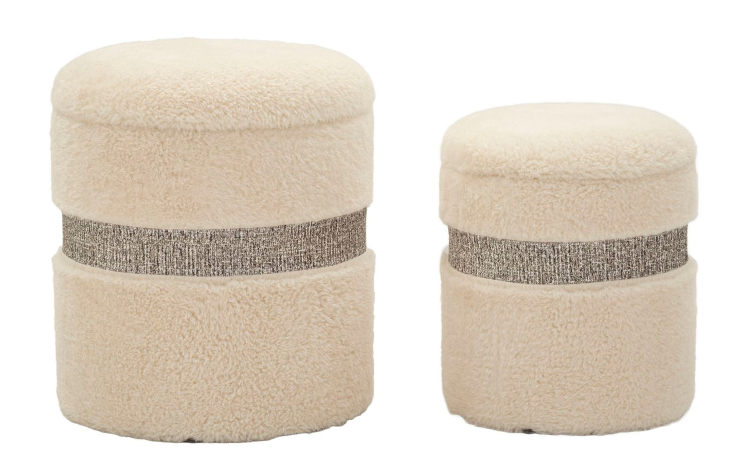 Opbergpufs Saint-Moritz Crème Set 2 Stuks