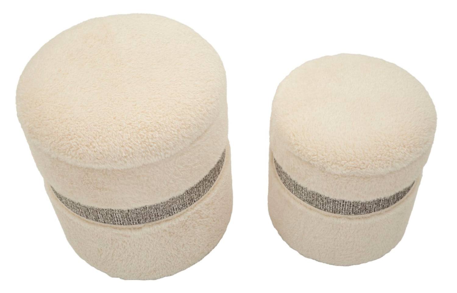 Opbergpufs Saint-Moritz Crème Set 2 Stuks