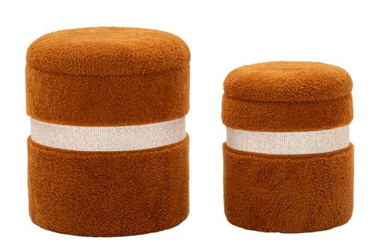 Opbergpoef Saint-Moritz Bruin Set 2 Stuks
