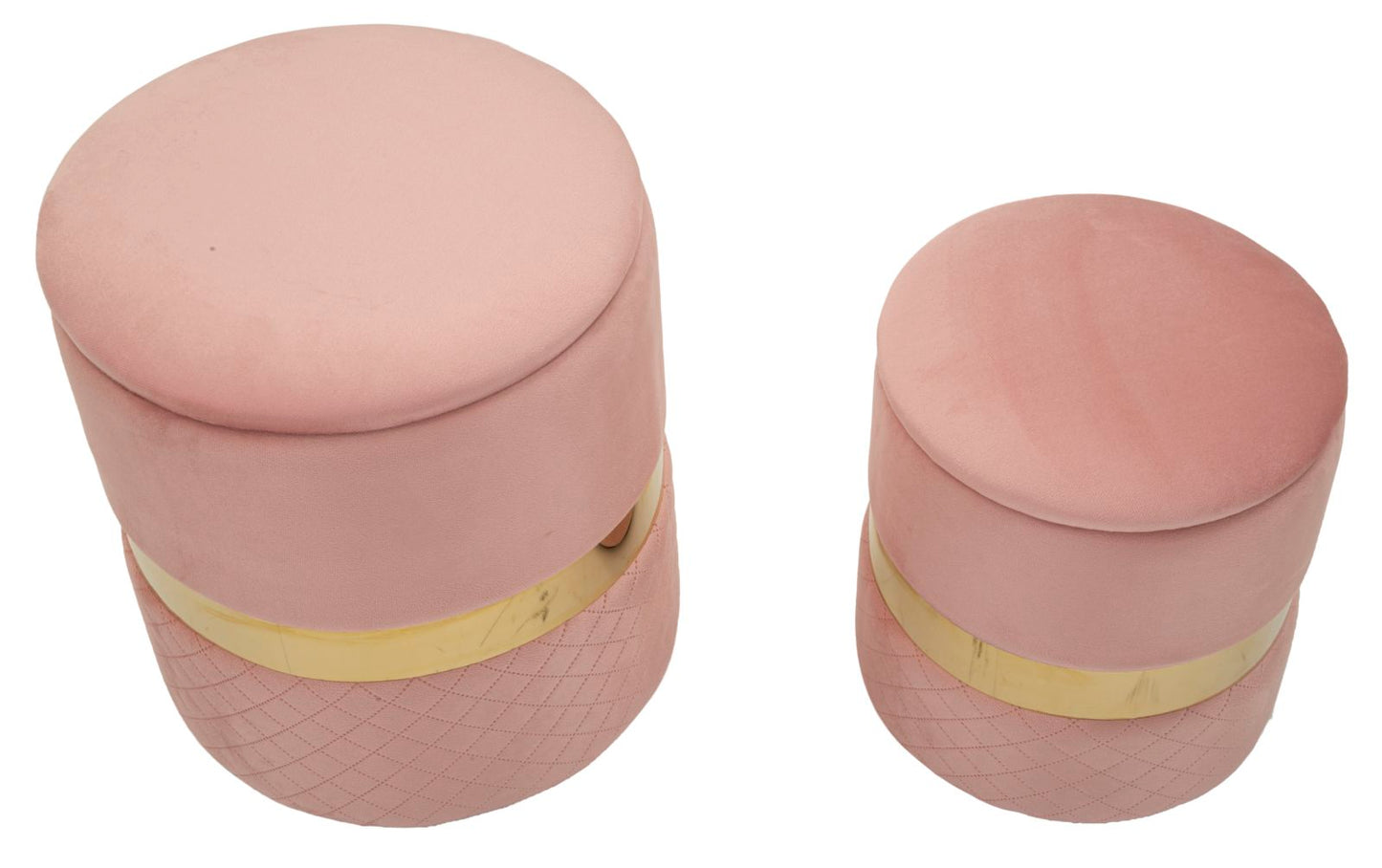 Opbergpoef Sheffield Roze Set 2 Stuks