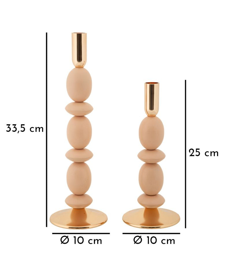 Kandelaar Shuttle Roze Set 2 Stuks