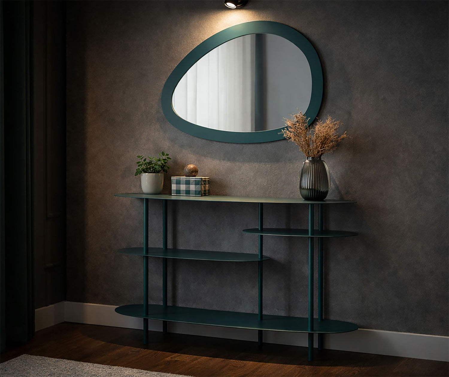 Wandspiegel Saturno Teal 48x71x1.5 cm