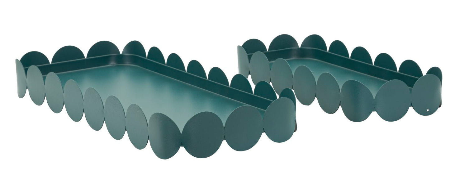 Saturn Dienblad Rechthoekig Teal Set 2 Stuks 4.5x40x16.5 cm