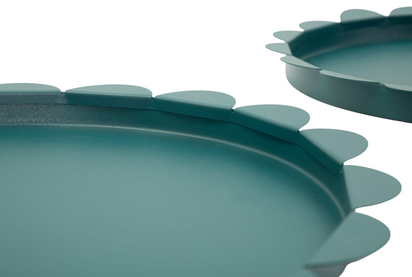 Saturn Dienblad Rond Petrol Set 2 Stuks 2x33x33 cm