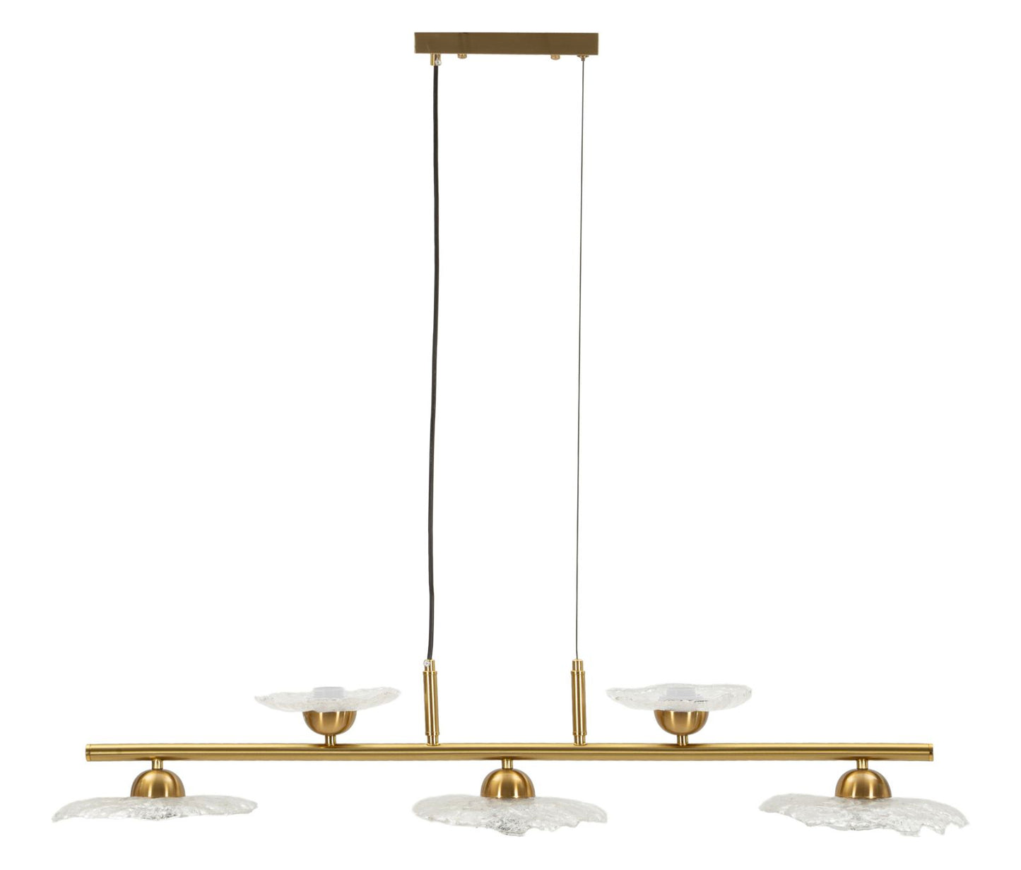 Emily Plafondlamp Met 5 Lichten Transparant Glas 24x100x18 cm